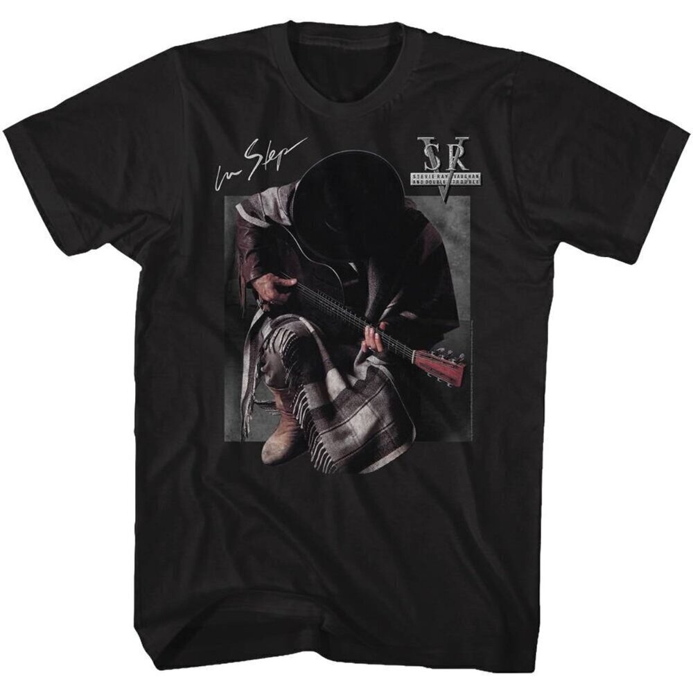 Stevie Ray Vaughan In Step Rock Blues Guitar Legend Retro Fan Graphic T-Shirt